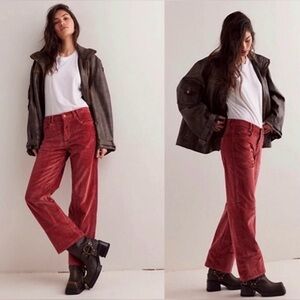 WE THE FREE Risk Taker High Rise Straight Corduroy Pants Sz 26 NEW $128